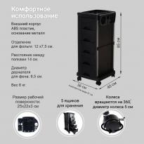 Тележка парикмахерская T 08 (черная) 