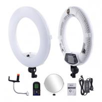 Кольцевая лампа OKIRA LED RING FE 480 PRO (корпус черный, розовый, белый) + монитор/пульт 